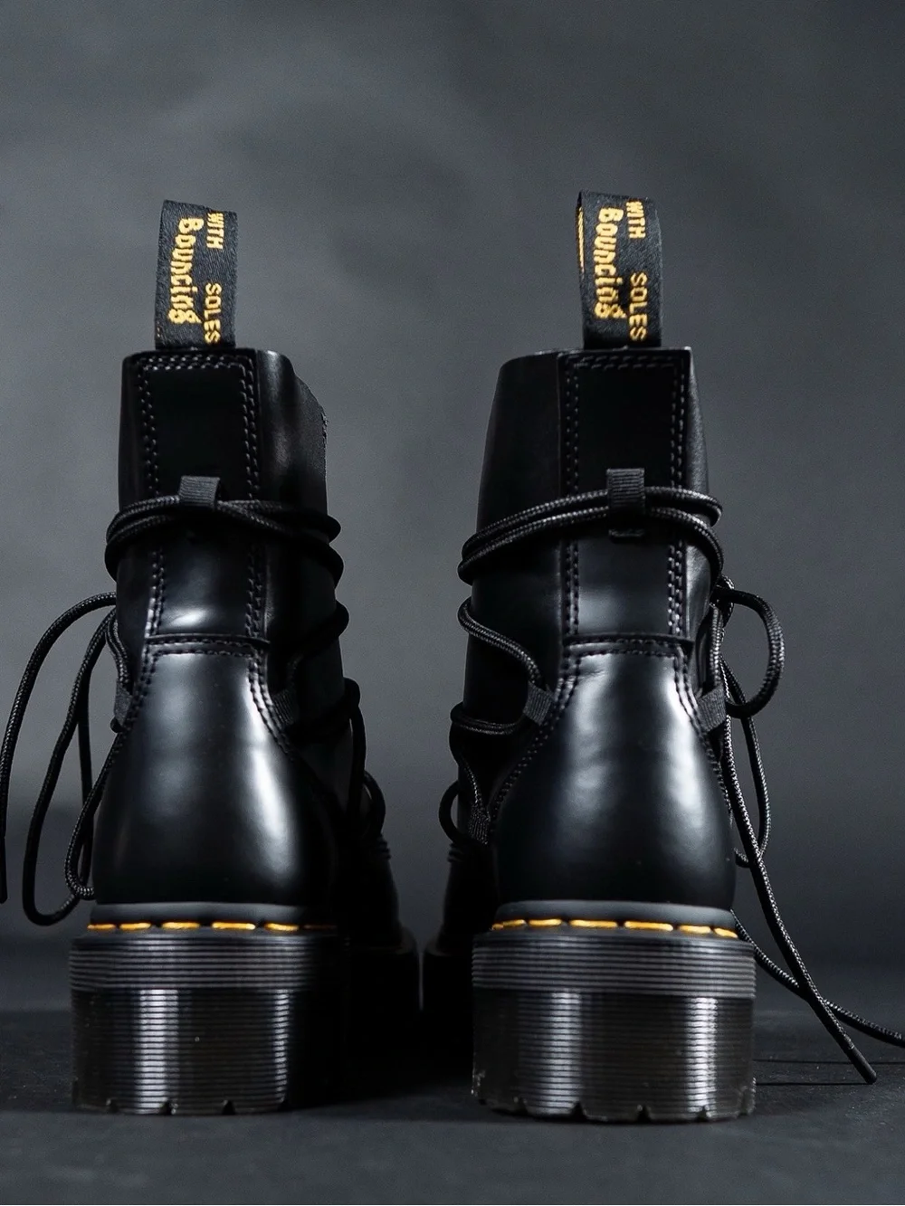 Dr. Martens Jarrick II Black Laced Leather Platform Boots